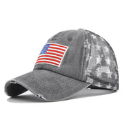 American Flag Embroidered Mesh Cap