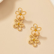 Fashion Simple Flower Earrings Female Retro