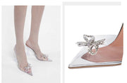 Women's Bow Transparent High Heels