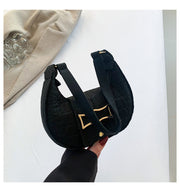 Felt Shoulder Underarm Bag Fashion Simple Saddle Bag