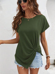 Irregular Hem Women's Short-sleeved Shirt