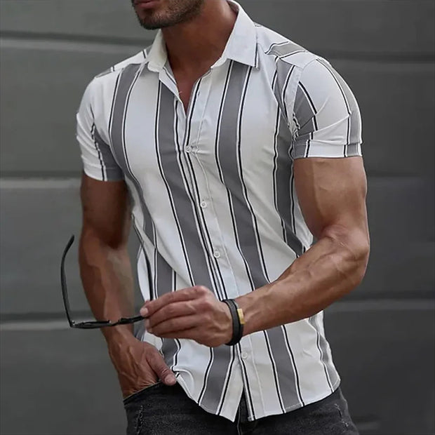 Men's Vintage Summer Shirt Striped